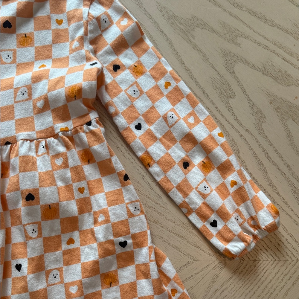 Old Navy Orange and White Checkerboard Heart Dress - Picture 9 of 10